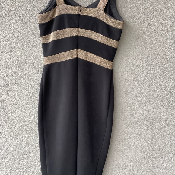 Joseph Ribkoff Size 10 Black and Gold Dress, Vintage Little Black Dress, Gift - Picture 5 of 14